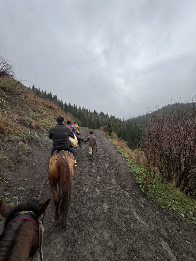 Riding Through the Mountains to Nature’s Hidden Gem -kaindy lake.