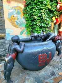 Magnificent street art in an ancient water town