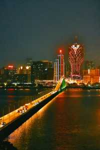 在澳門拍到了財富大道這個機位夜景絕了！