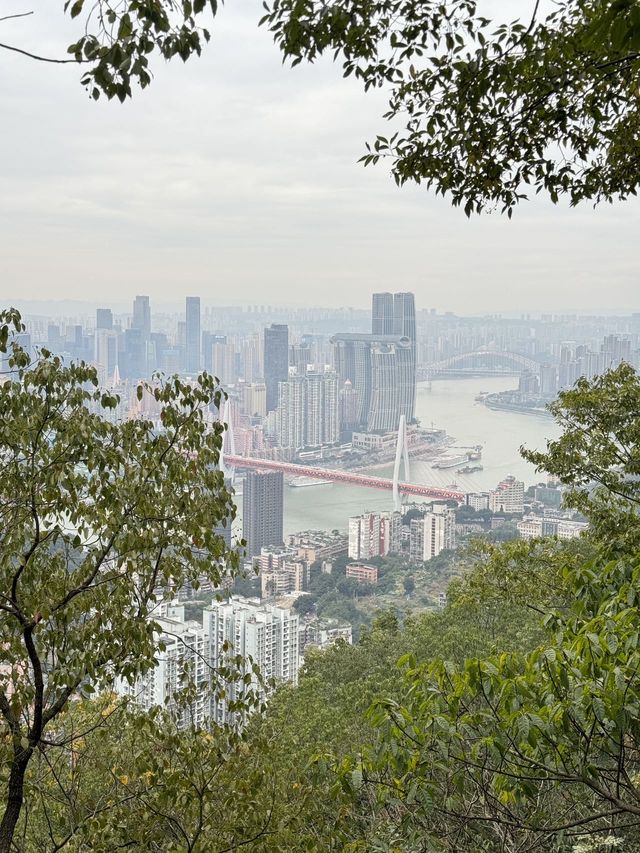 重慶山城高空俯瞰晚霞風景的好地方