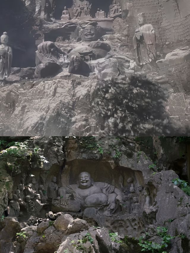 《黑神話:悟空》中的大肚彌勒佛在福州瑞岩山國慶安全。