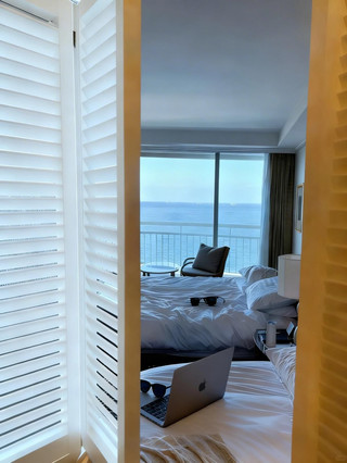 제주도에서 절경 바다 전망 객실에 묵었어요! 떠나기 아쉬울 정도로!