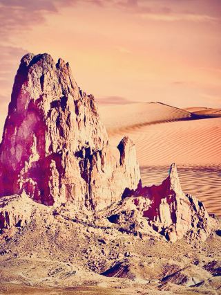 Milepost Sunset: Poplar Belt Along the Jinghe-Tuoli Desert Highway