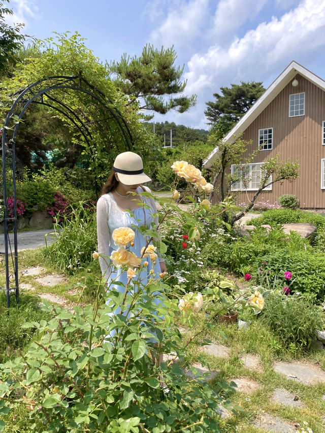 유럽산장같은 초록색지붕 우드하우스와 꽃밭정원 🏡