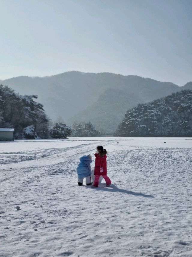 눈덮인 산정랜드와 얼음기차를 한번에!