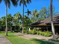 Relaxing and sipping a refreshing glass of juice at Tanjung Rhu Resort