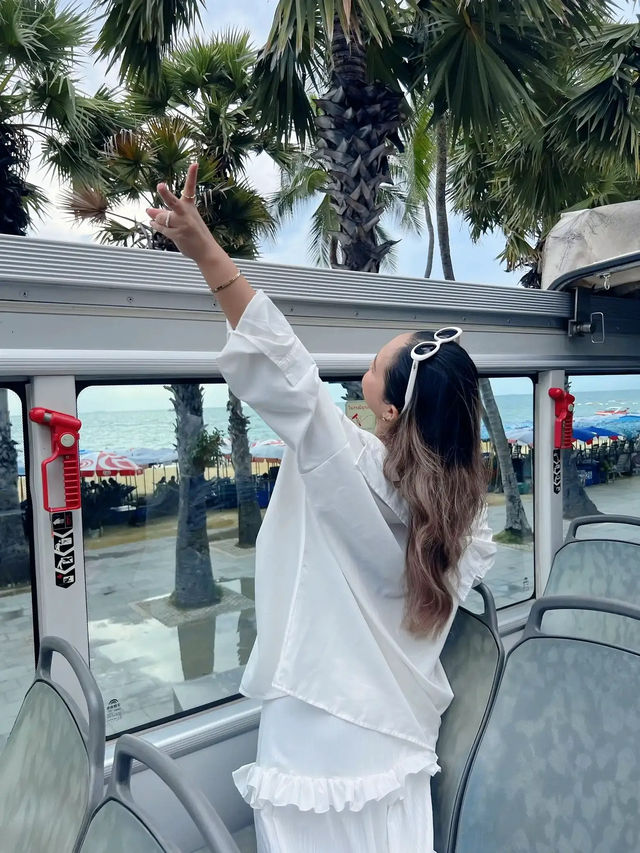 ชวนแฟนไปนั่งรถบัส 🚌 ชมวิวทะเล 🌊  🌴 , เมืองพัทยา