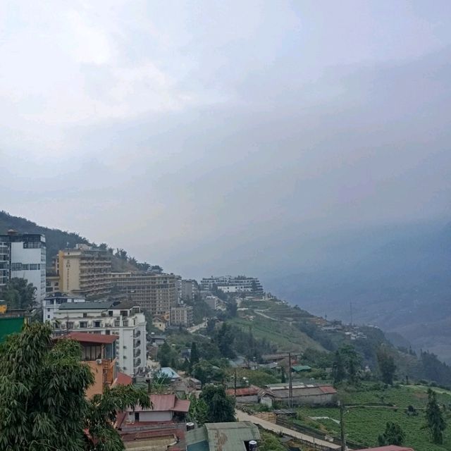 stunning view from the balcony for breakfast or coffee in Sapa