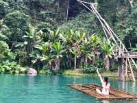 A hidden blue lagoon in Laos