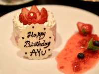 Pancakes with Happy Birthday plate at Courtyard Tokyo Ginza🎂