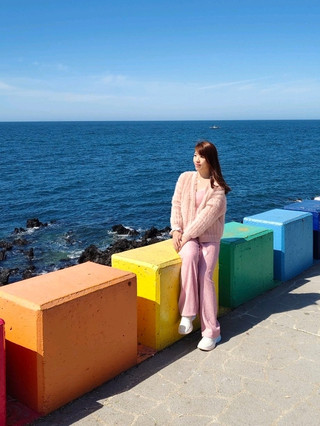 사진 찍기 정말 좋은 너무 예쁜 제주도 푸른 바다 무지개 해안도로🩷.
