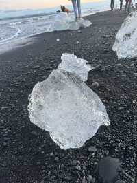 在傑古沙龍冰河湖和鑽石沙灘看日落