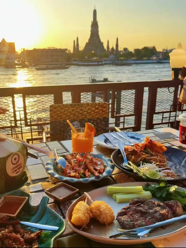 Super beautiful sunset restaurant by the Chao Nam River in Bangkok 🌅