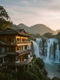 暖冬貴州親子遊瀑布懸崖民宿,帶娃住進24℃的夏天