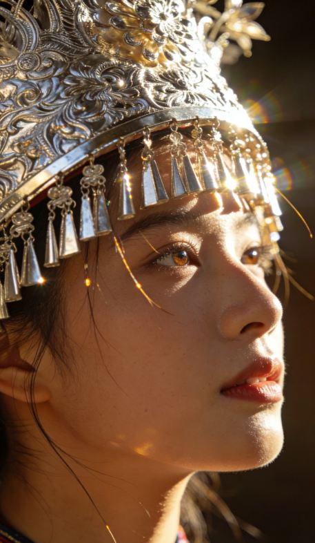 The sweetness hidden in the ancient Yao village: the silver ornaments by the hearth seem to sing.
