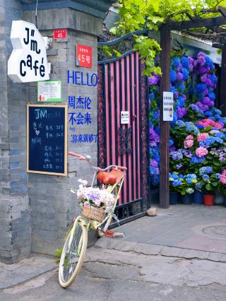 Whether it's a CityWalk or a CityRide, it's super chill.
Friends visiting Beijing in April or May, don't miss this hidden gem of a hutong.
🚴‍♀️ Route (Image 2)
Beixinqiao Station (Metro) → Shoubi Hutong → Beiluogu Alley → Liulisi Hutong → Zhuzhong Hutong → Ya'er Hutong → Drum Tower → Shichahai Yinding Bridge → Shichahai Station (Metro)
📍 Shoubi Hutong
📍 Beiluogu Alley
Compared to Nanluoguxiang, it's much less crowded and not as commercialized. There are so many beautiful and photogenic shops. Don't miss these 3️⃣ spots below ⬇️
① Xiaoshiguang Coffee
② Yiding Bookstore
The vintage chair at the entrance and the guitar 🎸 hanging on the wall are very distinctive.
📍 JM Coffee
If you're a fan of Jay Chou, don't miss this place. They play his songs on loop, and the walls are covered in CDs and photos—it's full of memories.
📍 Zhuzhong Hutong
A hutong that will surprise you. I recommend coming early in the morning or at sunset; the Chinese roses are so photogenic.
📍 Ya'er Hutong
Photo spot featured by Xiao Zhan
📍 Shichahai
A well-preserved historical district adjacent to Beijing's Central Axis! The lotus flowers and sculling boats in summer, and the ice skating and candied hawthorns in winter are all worth looking forward to; also, don't miss the sunset glow at Yinding Bridge.
📍 Drum Tower
The tallest ancient building on the Central Axis, and home to one of Beijing's most beautiful and popular 🔥 red walls.