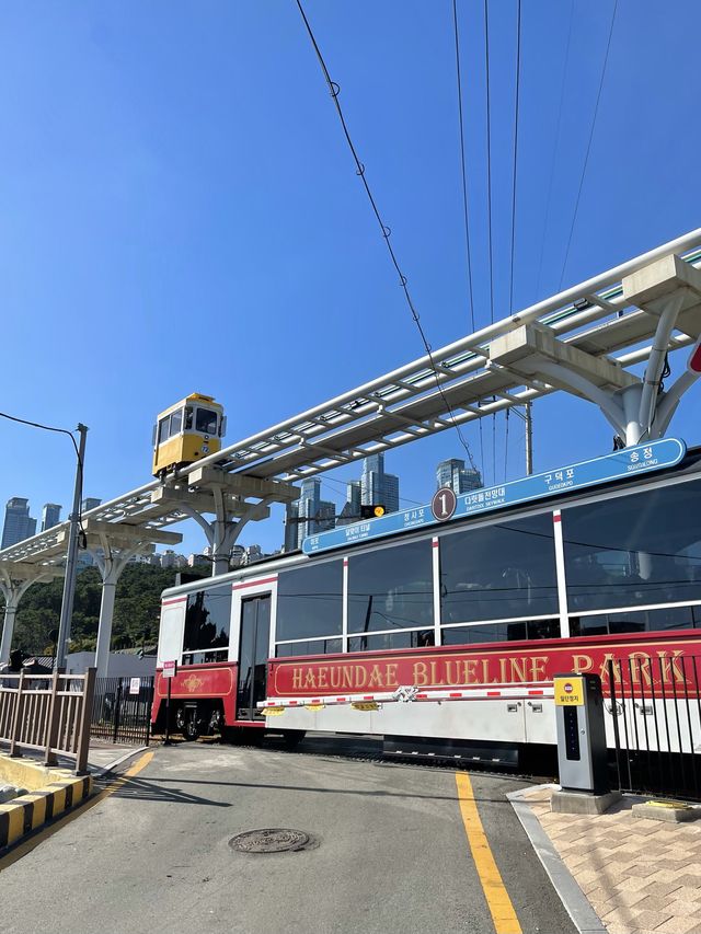 韓國釜山推薦必坐天空膠囊小火車-Blueline Park