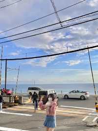 슬램덩크의 배경이 된 가마쿠라코코마에 철도 건널목🌊🚃
