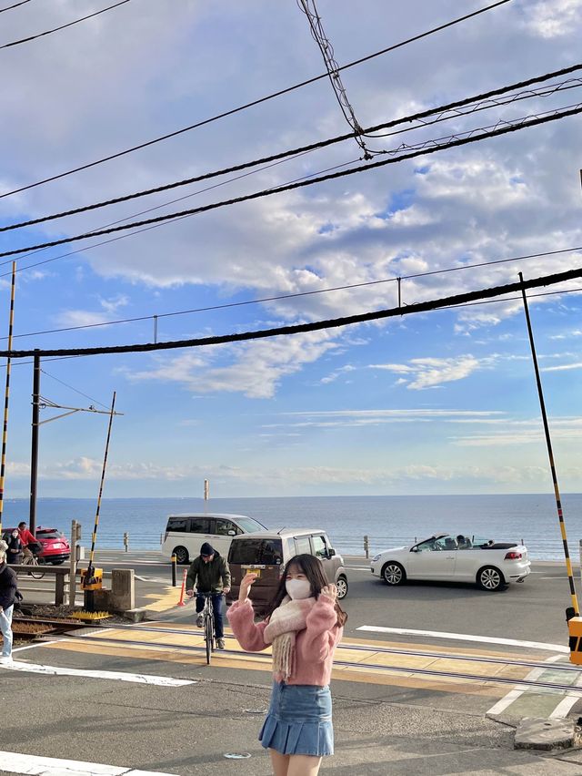 슬램덩크의 배경이 된 가마쿠라코코마에 철도 건널목🌊🚃