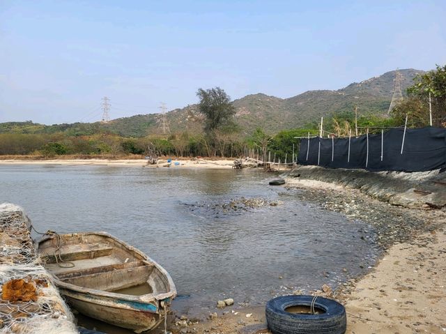 日落景色美麗的流浮山泥灘