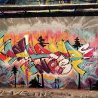 Beautiful arts work in the tunnel 