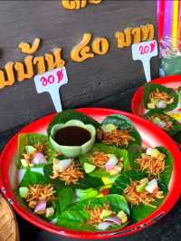 バンコクから約30分で行ける週末の癒しスポット🌿 バンナムプン市場で自然と美味しいタイ料理を満喫！🚕🛵 #バンコク