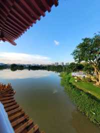 The grandiose of Chinese Garden's Twin pagoda