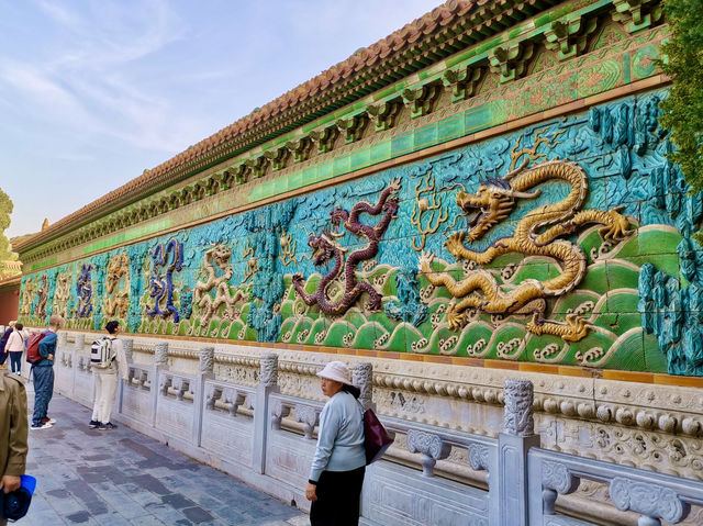 🐉 Nine Dragons in Glazed Glory: A Pause Outside Ning Shou Palace