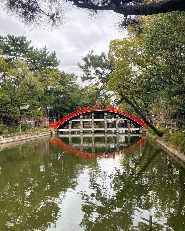 the beautiful bridge and its' reflection