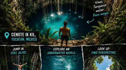 💧Cenote Ik Kil, Mexico, The Jungle Has a Secret Swimming Pool 🌿 — traveler post in Campeche