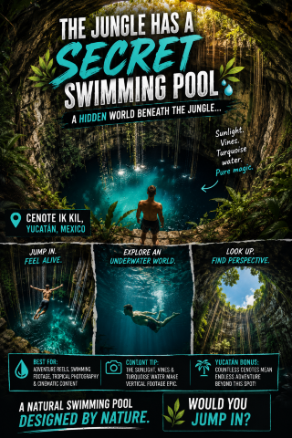 💧Cenote Ik Kil, Mexico, The Jungle Has a Secret Swimming Pool 🌿