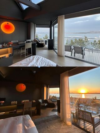 Qinhuangdao! Aranya! Orange sunset over the sea! It's wonderful here!