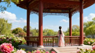 Ancient Stage Opera · Elegant Garden Charm. Bamboo Path to Secluded Serenity · Summer Leisure Pavilion