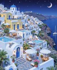 聖托里尼島絕美夜景浪漫小鎮的光影魔法