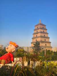 深秋初冬的西安大雁塔半日遊也太愜意了吧！