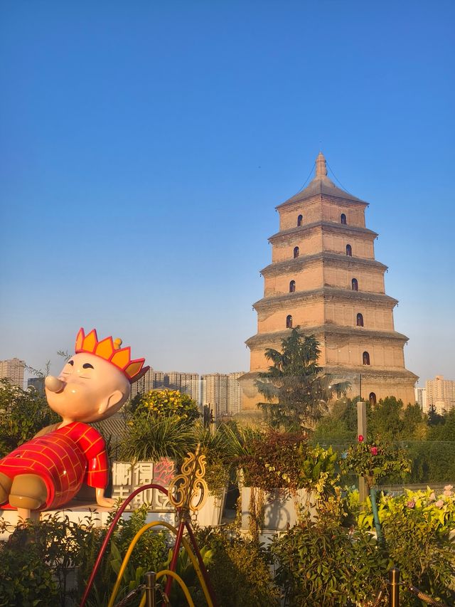 深秋初冬的西安大雁塔半日遊也太愜意了吧！