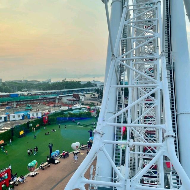 Ferris wheel adventures at sunset, best bet yet! 🌇🎡