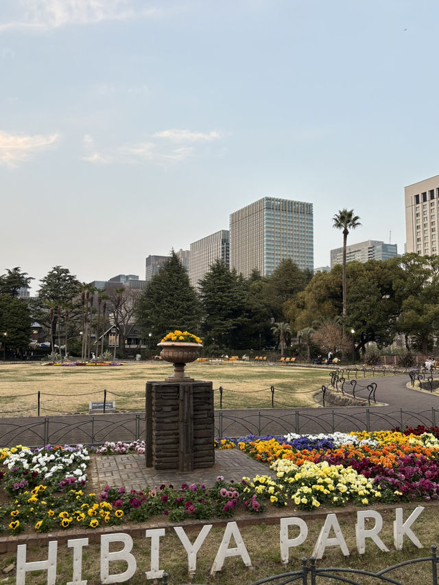 【黄昏時の日比谷公園と日比谷松本楼を歩いて】