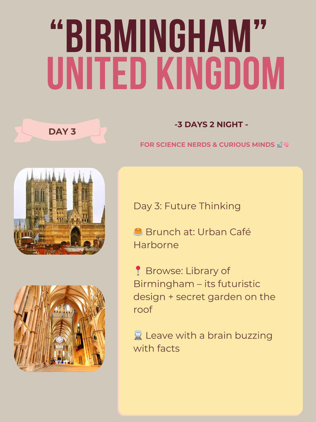 📍Birmingham 3-days itinerary 