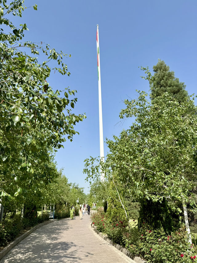 Spring Blooms at Flag Pole Park in Dushanbe