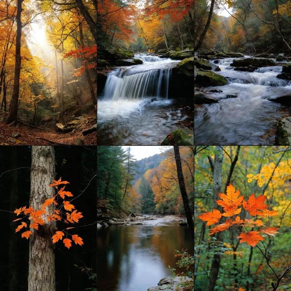 Water, Rocks, and Autumn Leaves