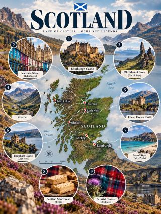🏴󠁧󠁢󠁳󠁣󠁴󠁿 Scotland — A Land of Castles, Highlands, and Mysterious Lochs