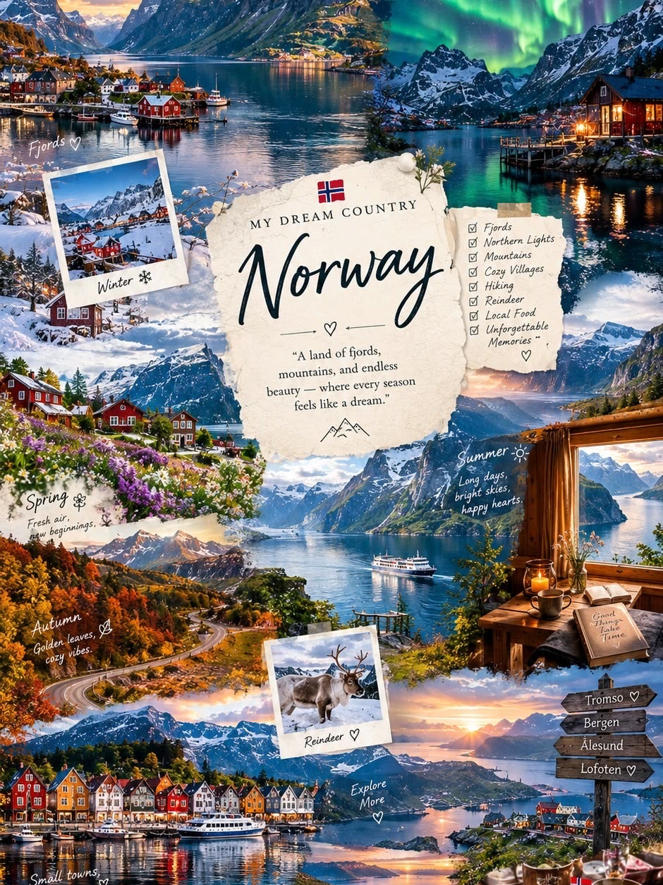 NORWAY 🇳🇴 — A FAIRYTALE OF FJORDS, MOUNTAINS & NORTHERN LIGHTS ✨