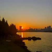 長沙西湖公園的日落。
