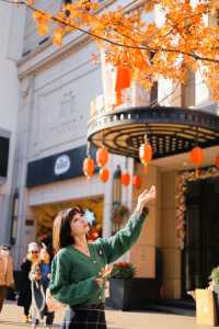 上海外灘賞楓葉快要紅了！！很有氛圍。