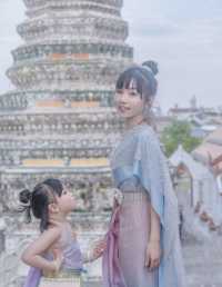 曼谷和女兒在鄭王廟拍泰服，也太好看了！
