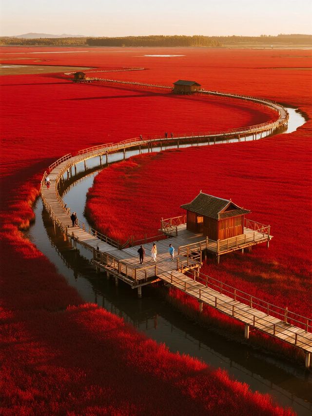 盤錦紅海灘｜秋日限定紅色海洋打卡攻略