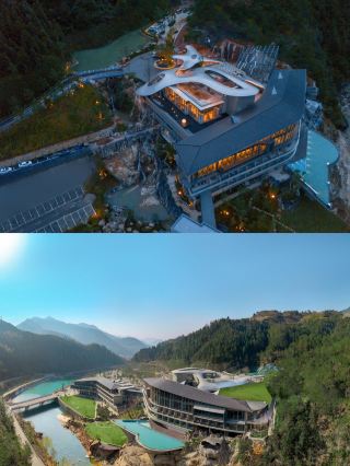 A hotel embraced by two streams, so comfortable to live in the mountains