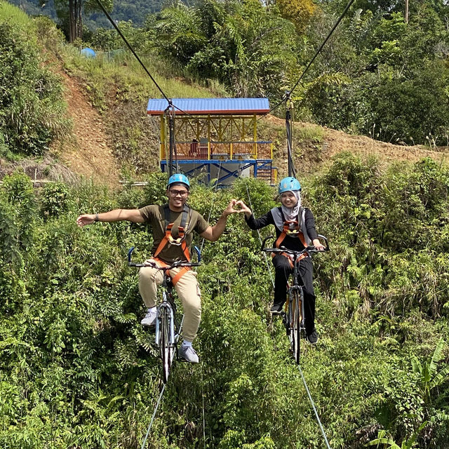 Sky biking in Ranau Rabbit Farm