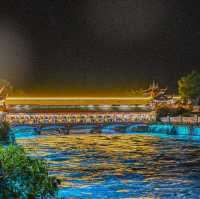 Nanqiao Bridge in Dujiangyan: A Magical Evening under the Blue Tears
